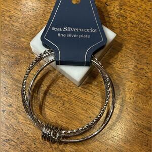 Belk Silverworks Fine Silver plate Bangle Bracelets #709. New with tags